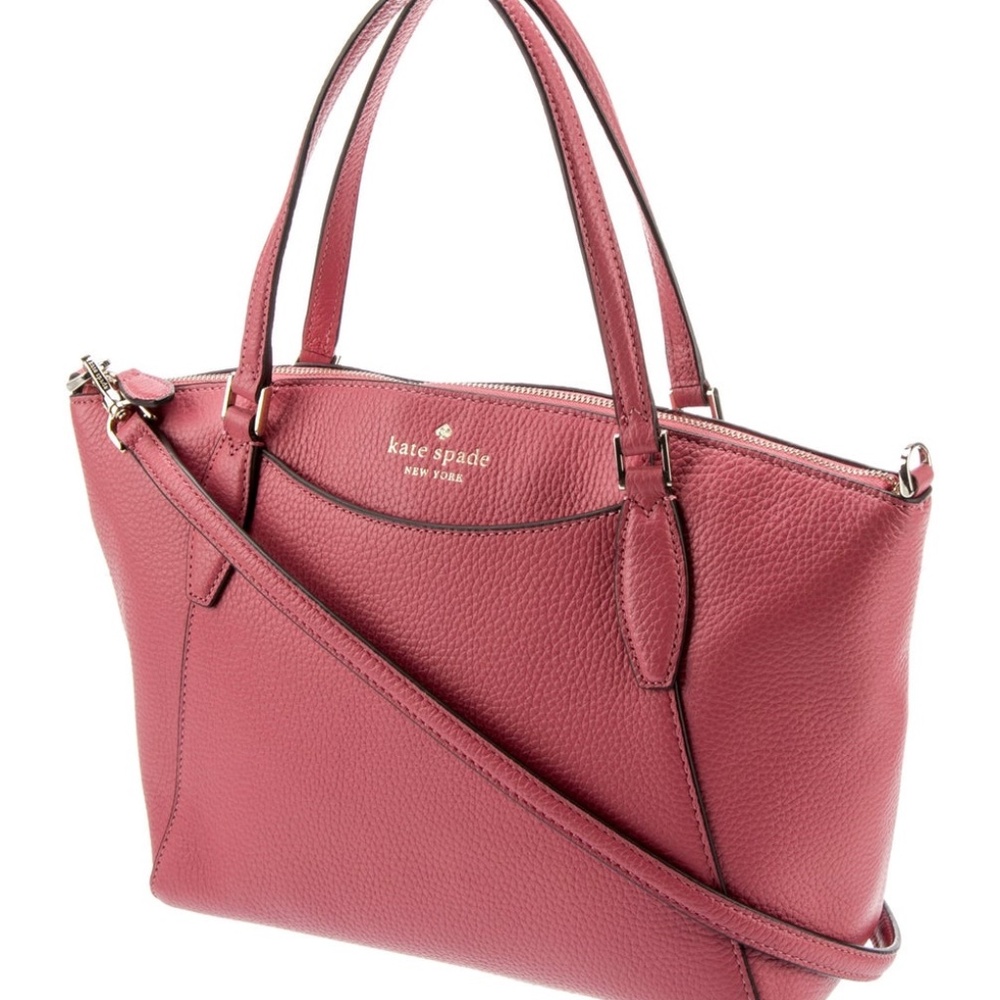 (VGUC) KATE SPADE NEW YORK leather adjustable shoulder strap handle bag - Picture 2 of 5